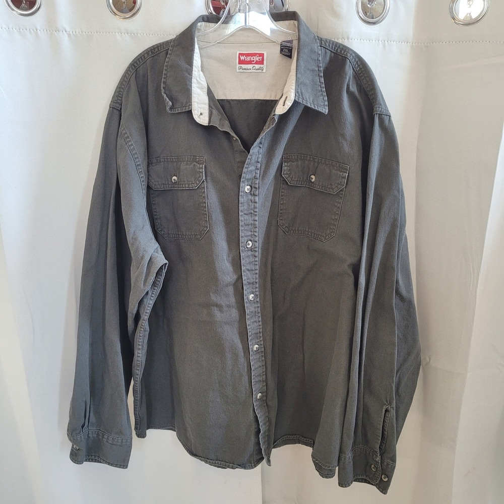 Wrangler Mens Button Down Work Shirt 2XL Gorpcore Utility Western Grunge 21618